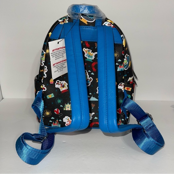 New Loungefly Mini Backpack Mickey And Friends Play In The Park Black - Picture 3 of 4